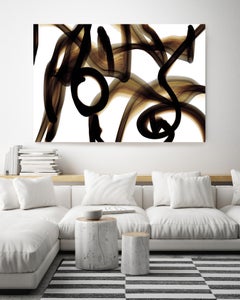 Black and Tan Abstract Painting 48 x 36" Interconnectedness