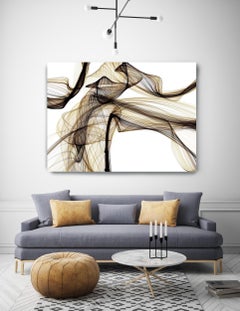 Coper Gold Black Abstract Mixed Media Painting 48 x 36" Freezing a Moment 4