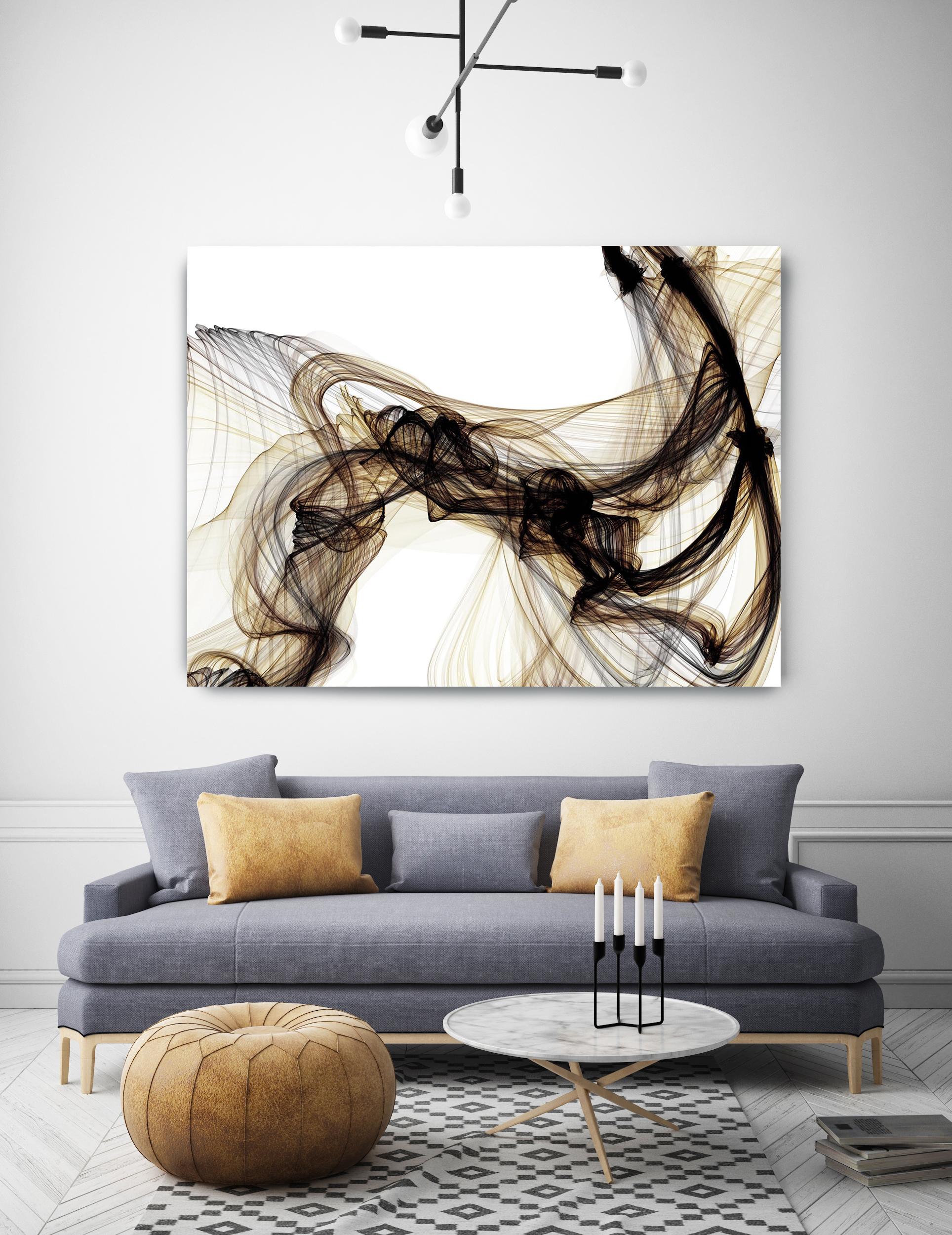 Coper Gold Black Abstract Mixed Media Painting 48 x 36