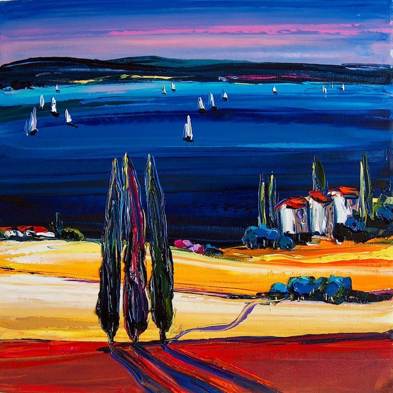 Maya Green Maya Green, By The Lake Oil on Canvas Palette Knife 16 x