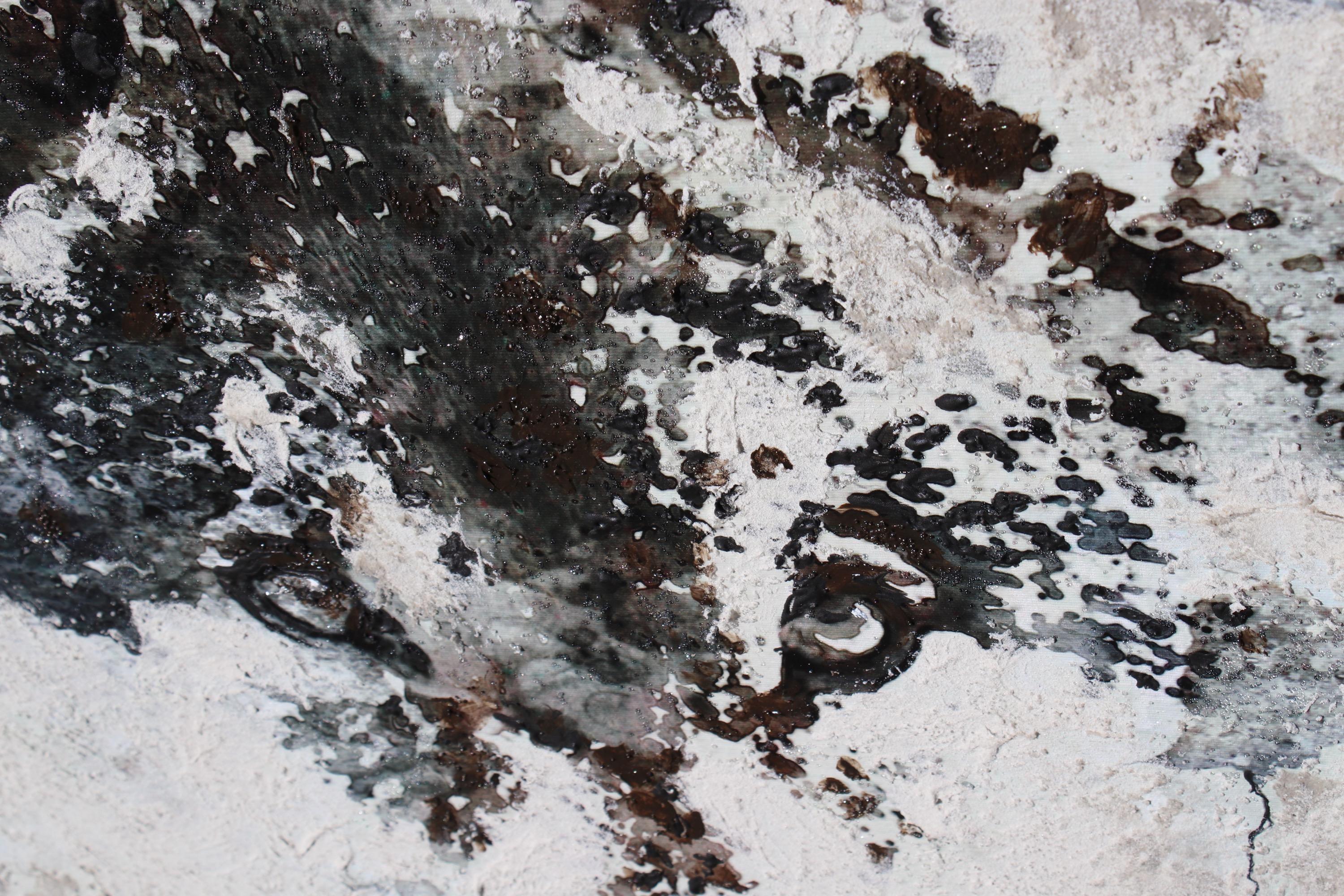 Wolf Rustic Painting Heavy Textured Mixed Media on Canvas 45x60