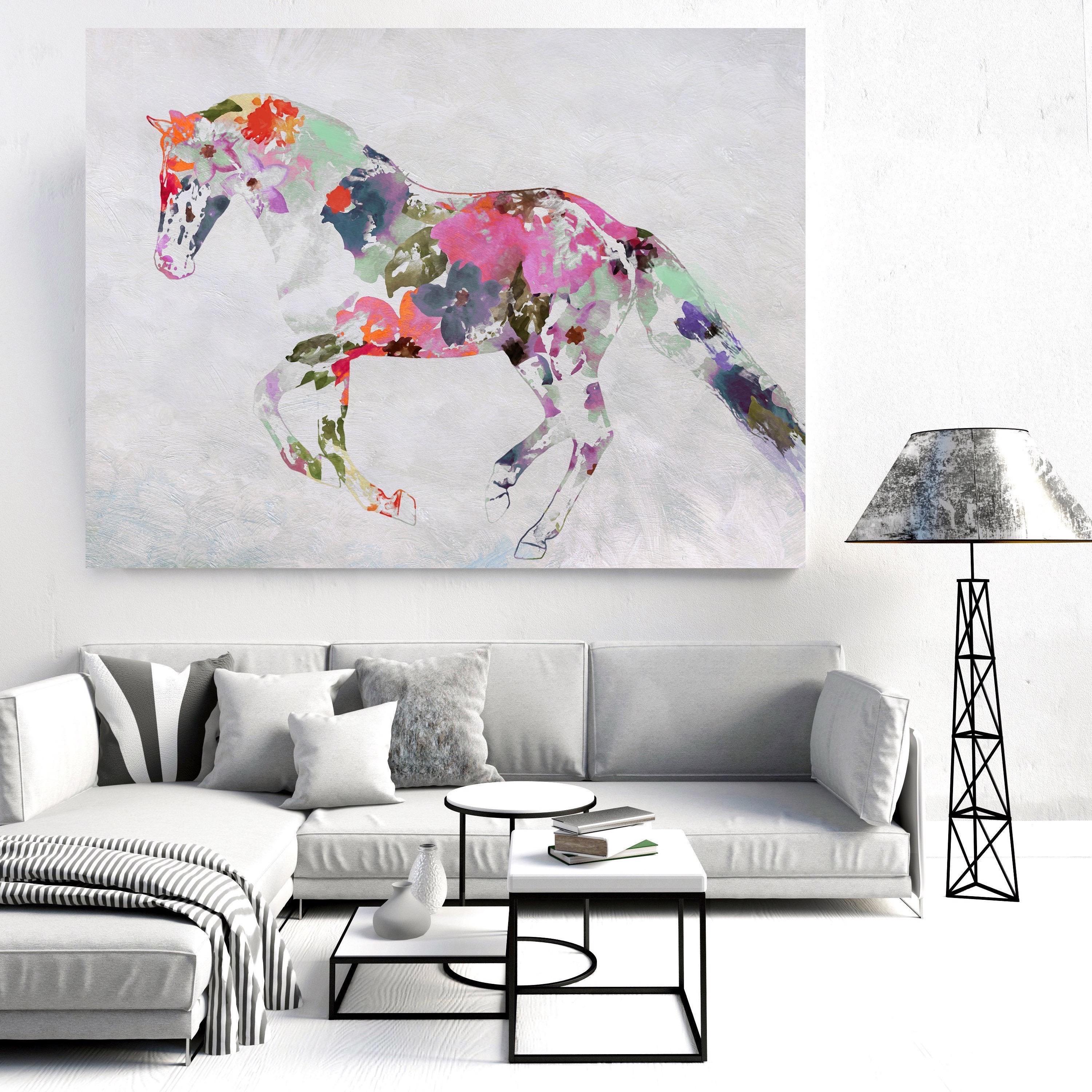 Bohemian Wedding Colorful Floral Fine Art Hand Embellished Giclee on Canvas - Mixed Media Art by Irena Orlov