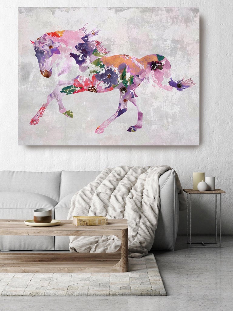 Irena Orlov Painted Horse Colorful Floral BOHO Fine Art Hand