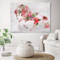 Beautiful Floral Horse 4 BOHO Fine Art Hand Embellished Giclee on Canvas