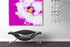 Shades of Pink. Floral Painting Hand Embellished Giclee on Canvas 