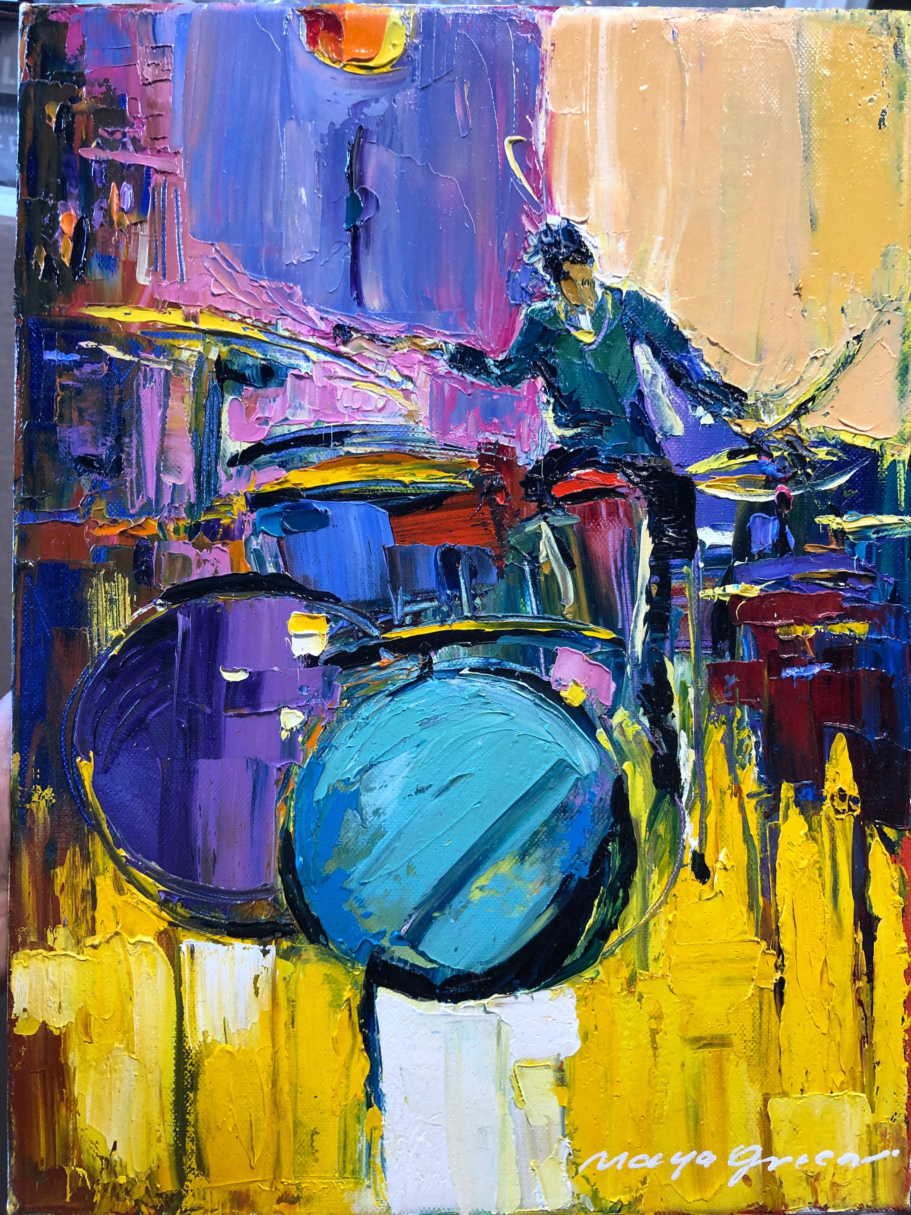 Jazz Painting Oil on Canvas Palette Knife 16x12