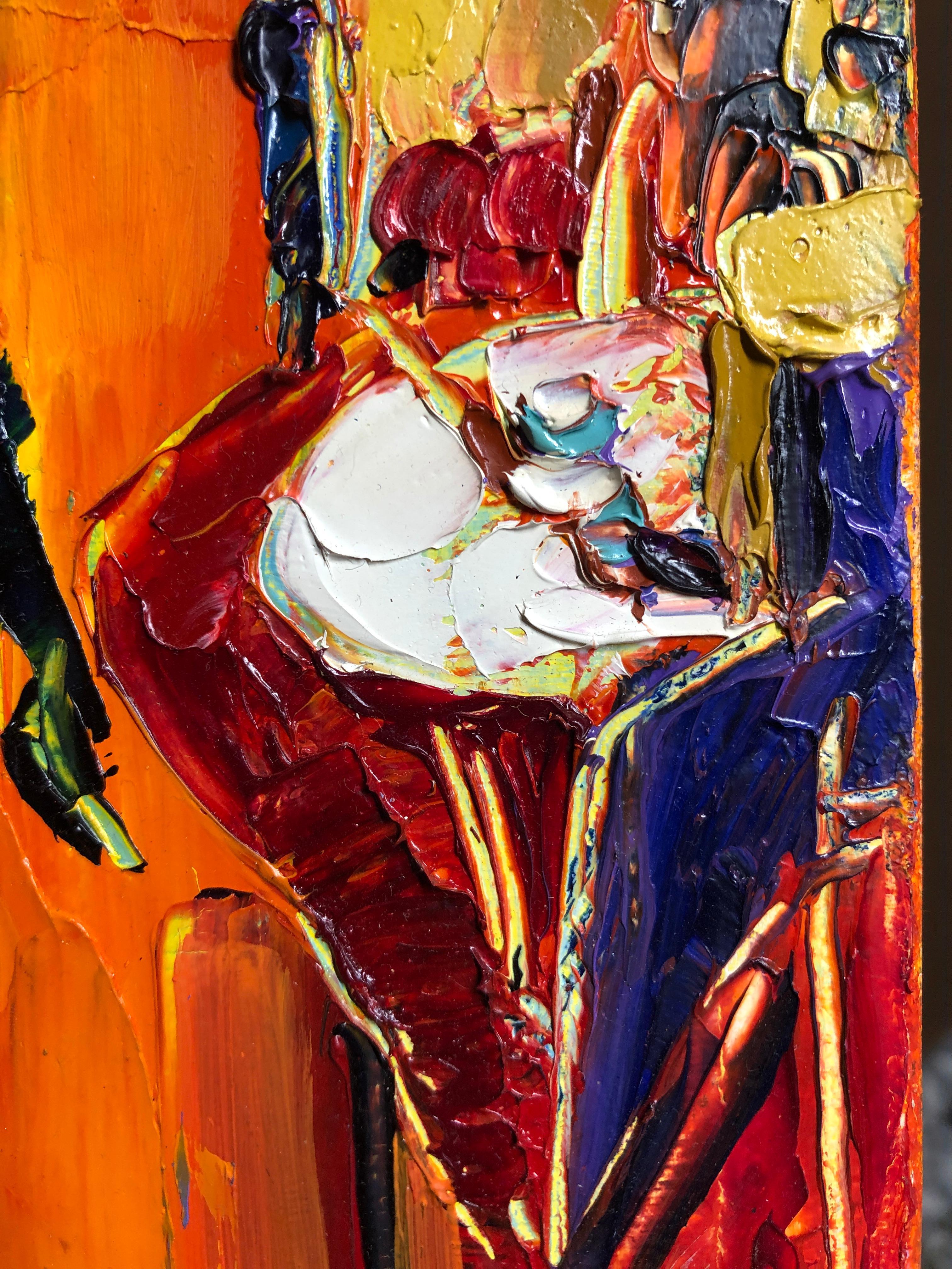 Jazz Cafe Oil Painting Palette Knife 14 x 10