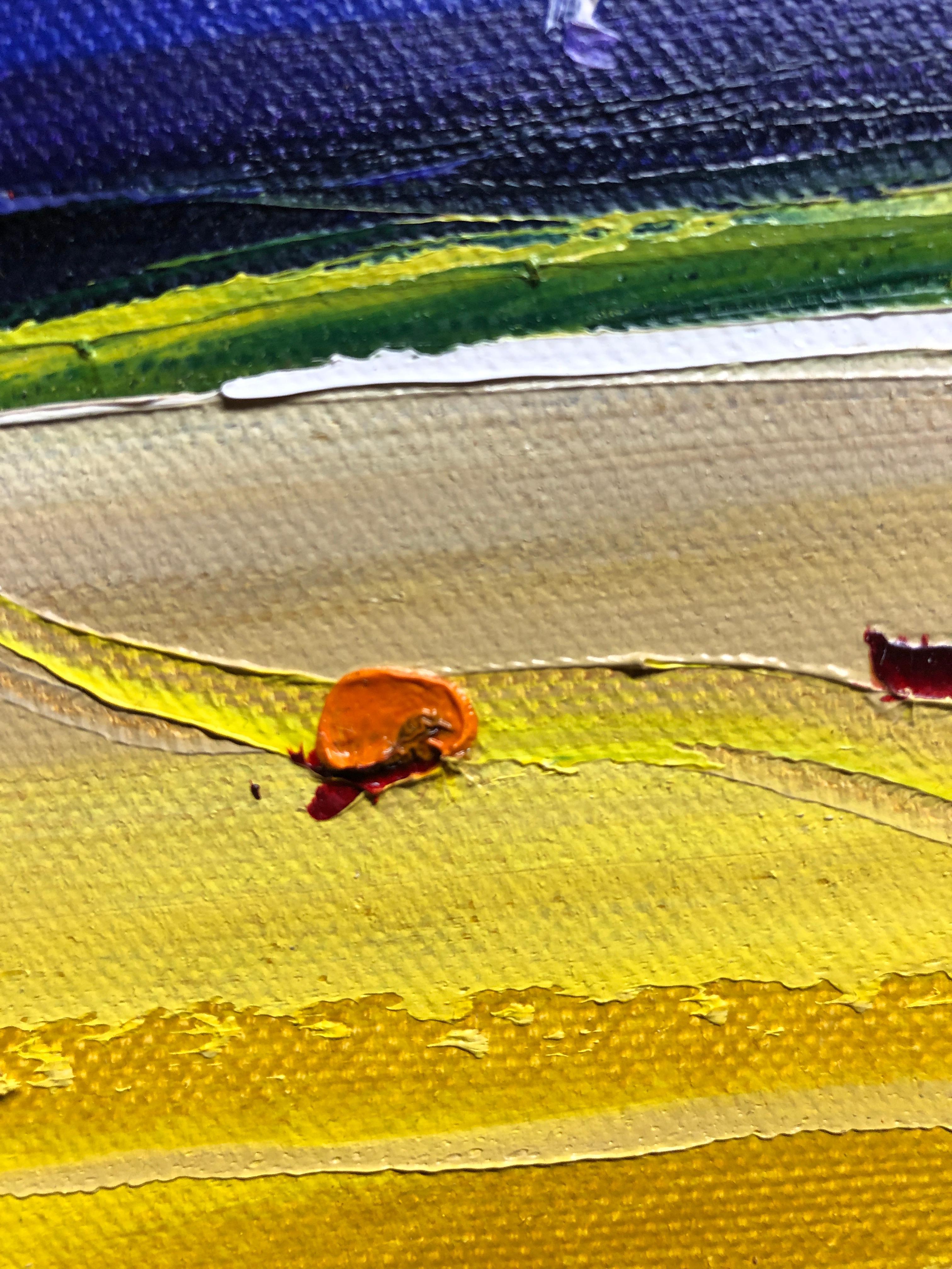 Landscape Vibrant Oil Painting Palette Knife 16x12