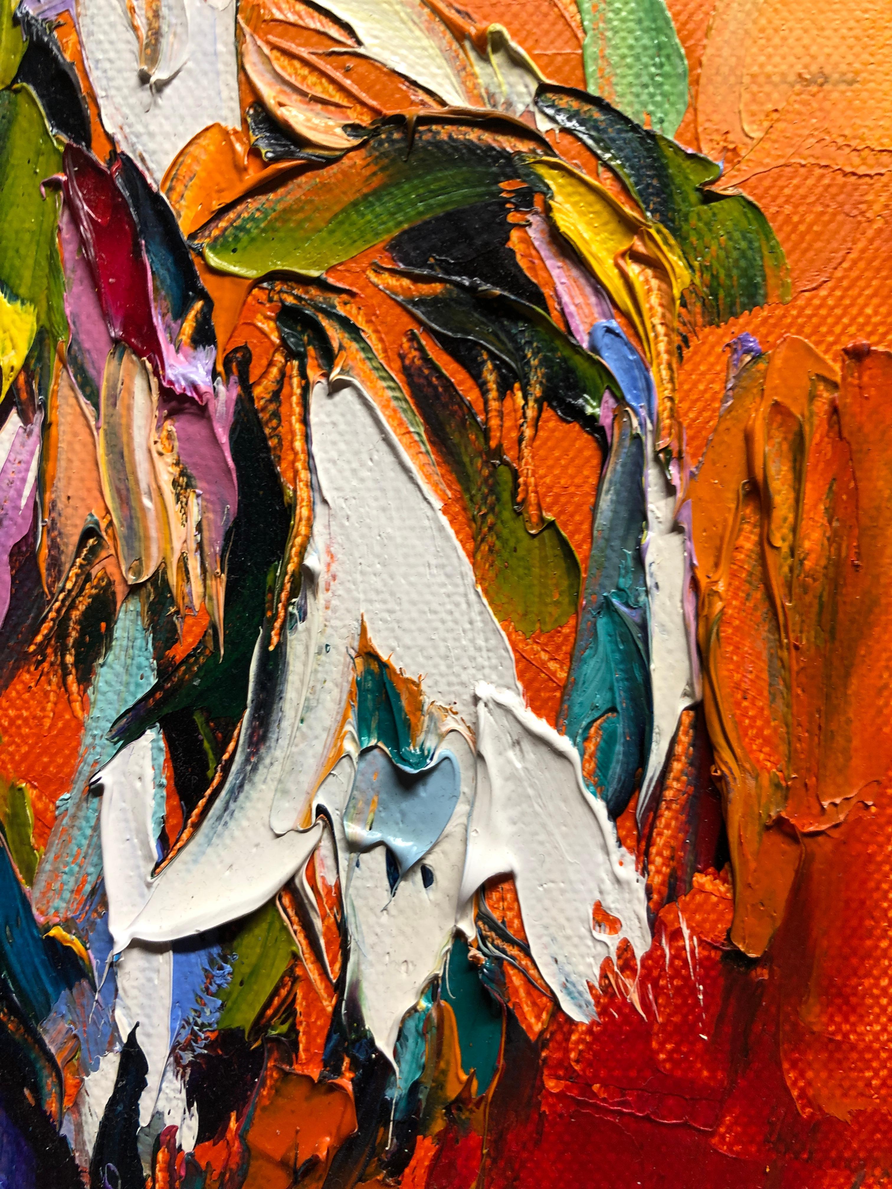 Spring Inspiration Still Life Oil Painting Palette Knife 14 x 10