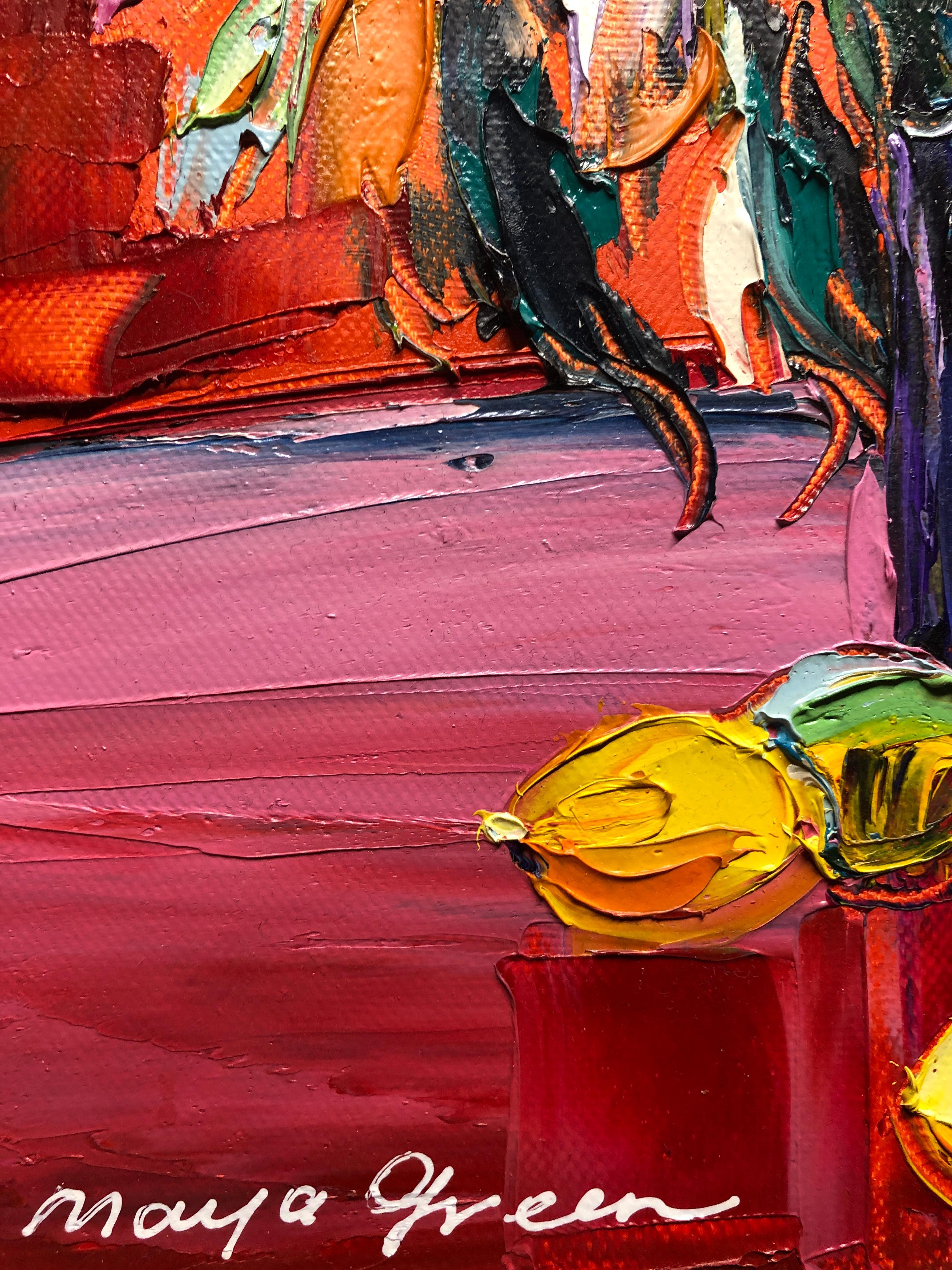 Spring Inspiration Still Life Oil Painting Palette Knife 14 x 10