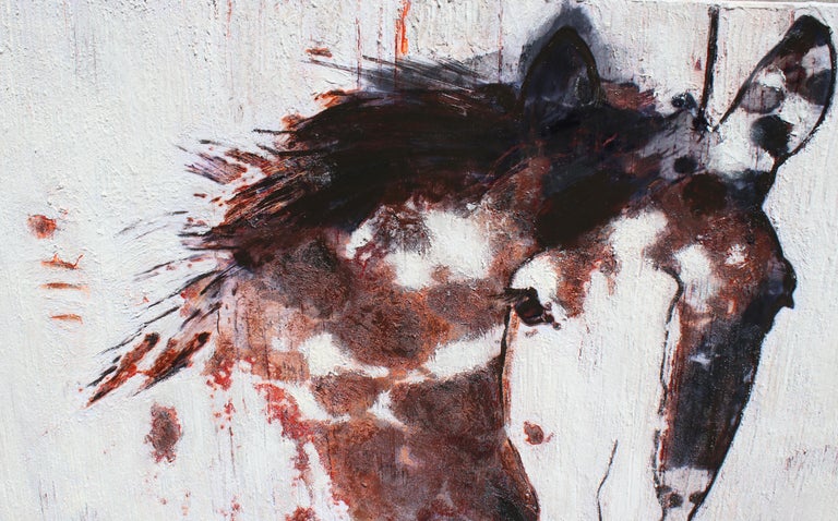 Gorgeous Chestnut Horse Farmhouse Horse Painting, Textured on Canvas 60 H X 40