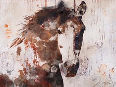 Wunderschönes Chestnut Horse Fine Art Handverziertes Giclée auf Leinwand Irena Orlov