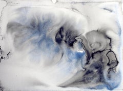 Blue Coastal Watercolor Abstract 53, Hand Textured Giclee on Canvas, 40 x 60"