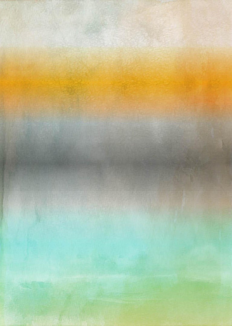 Irena Orlov Green Yellow Ombre Painting Hand Textured Giclee On