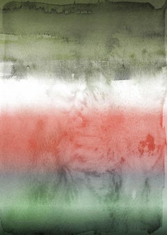 Green Red Painting Hand Textured Giclee on Canvas 40W x 60H" Shades Of Night