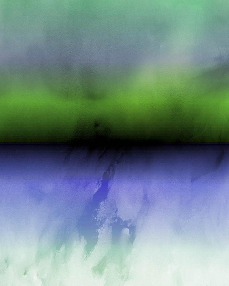 Irena Orlov Purple Green Ombre Abstract Painting Hand Textured