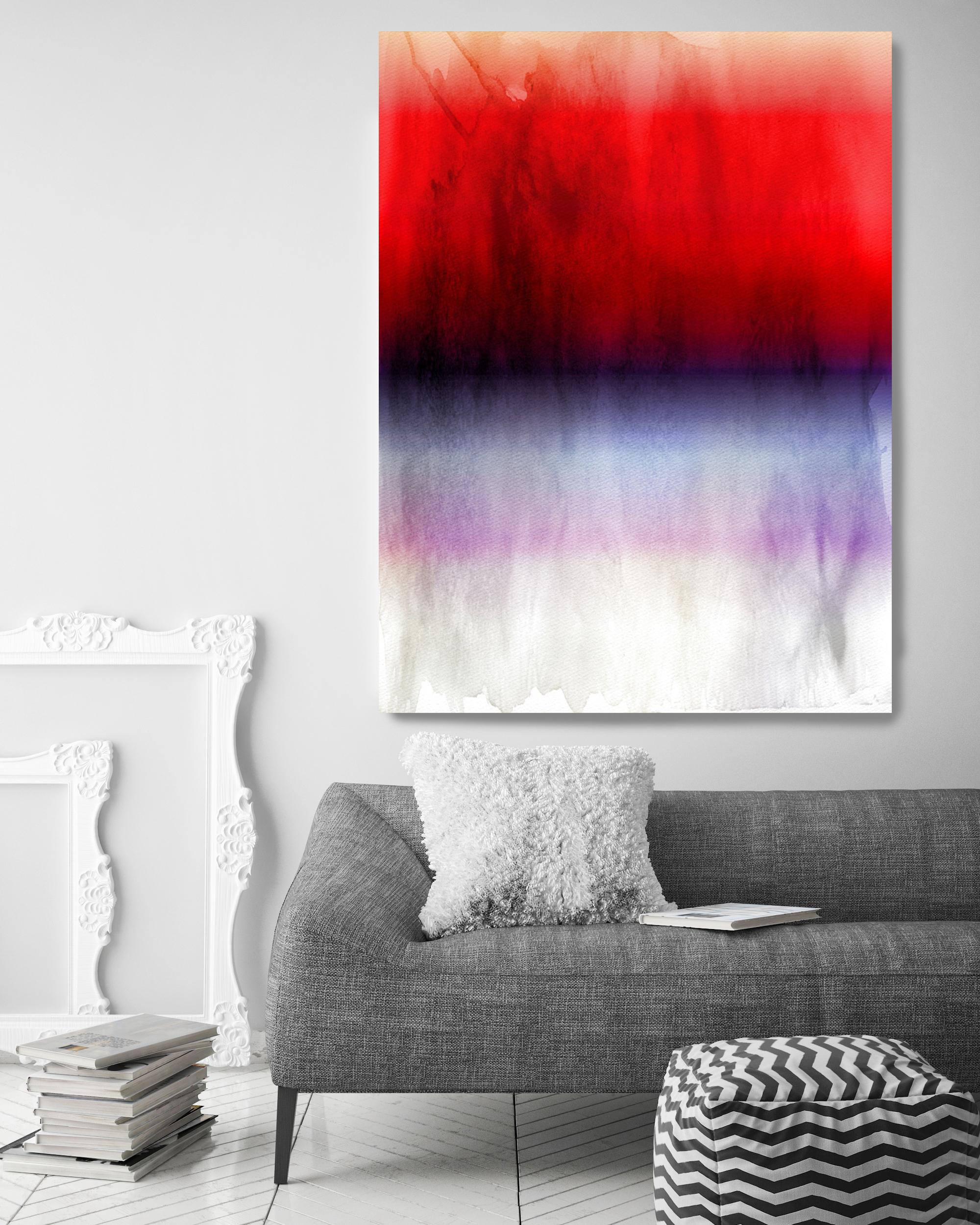 red ombre painting