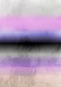Pink Purple Watercolor Ombre Painting Hand Textured Giclee on Canvas 40W x 60H" 