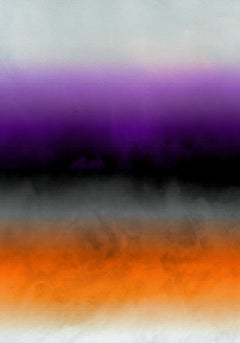 Orange Purple Ombre Painting Hand Textured Giclee on Canvas 40W x 60H" 