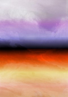 Yellow Purple Red Ombre Painting Hand Textured Giclee on Canvas 40W x 60H" 