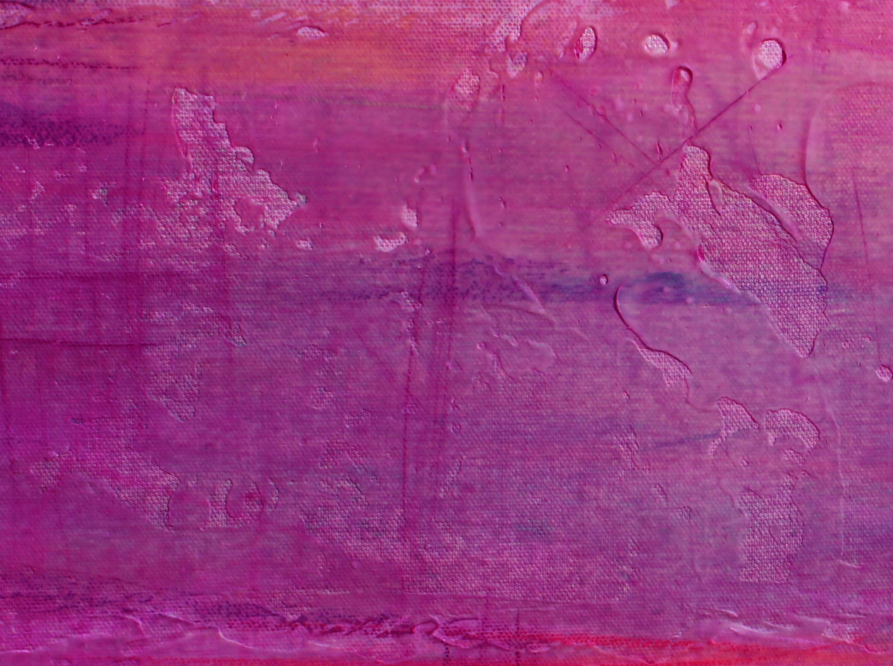 Hot Pink Red Ombre Painting Hand Textured Giclee on Canvas 40W x 60H