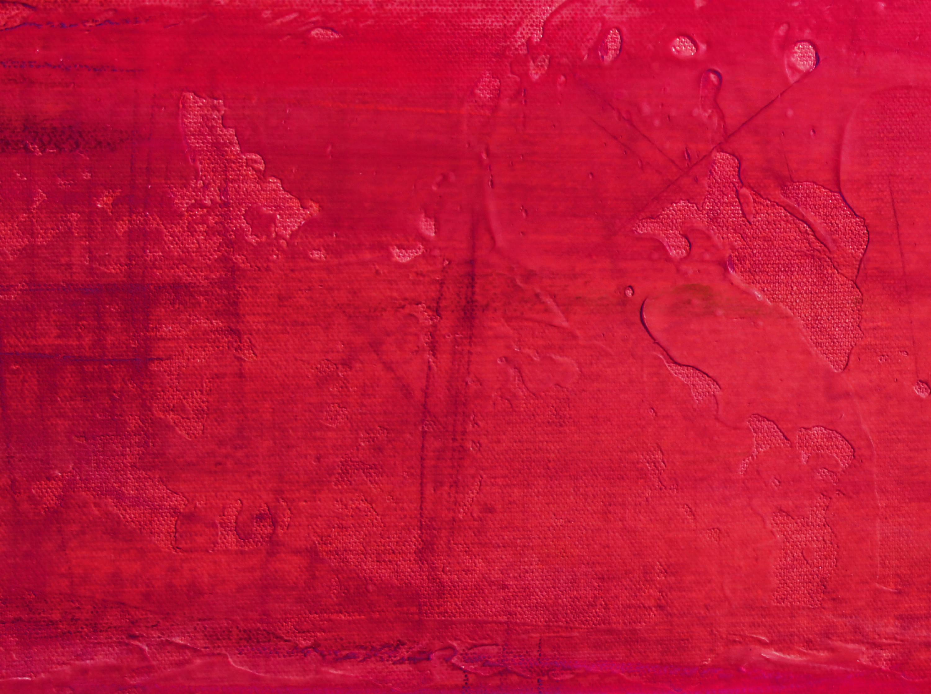 Hot Pink Red Ombre Painting Hand Textured Giclee on Canvas 40W x 60H