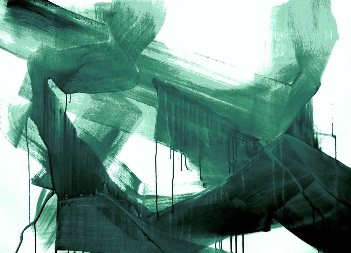 emerald green abstract painting