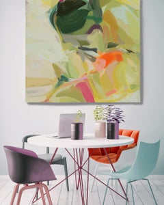 Olive Green Painting Art Hand Textured Giclee on Canvas 45x45" Sleep Secrets 4