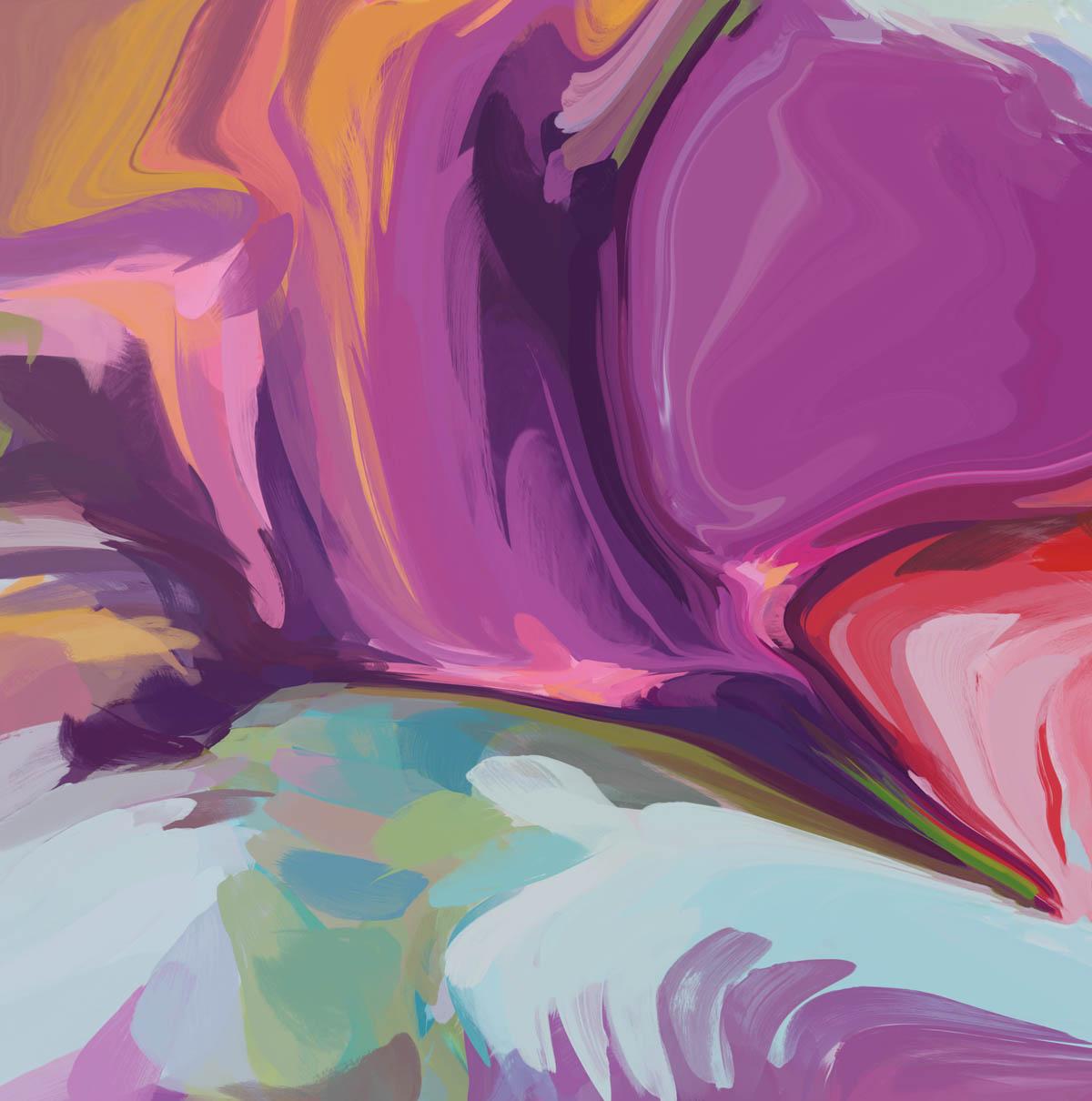 Vibrant Painting Art Hand Texturiertes Giclee auf Leinwand 45x45" Wüstenwunder
