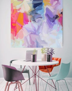 Purple Painting Art Hand Textured Giclee on Canvas 45x45" Momentum