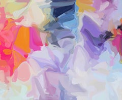 Purple Painting Art Hand Textured Giclee on Canvas 45x45" Momentum 