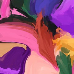Purple.Painting Art Hand Textured Giclee on Canvas 45x45" Desert Mirage