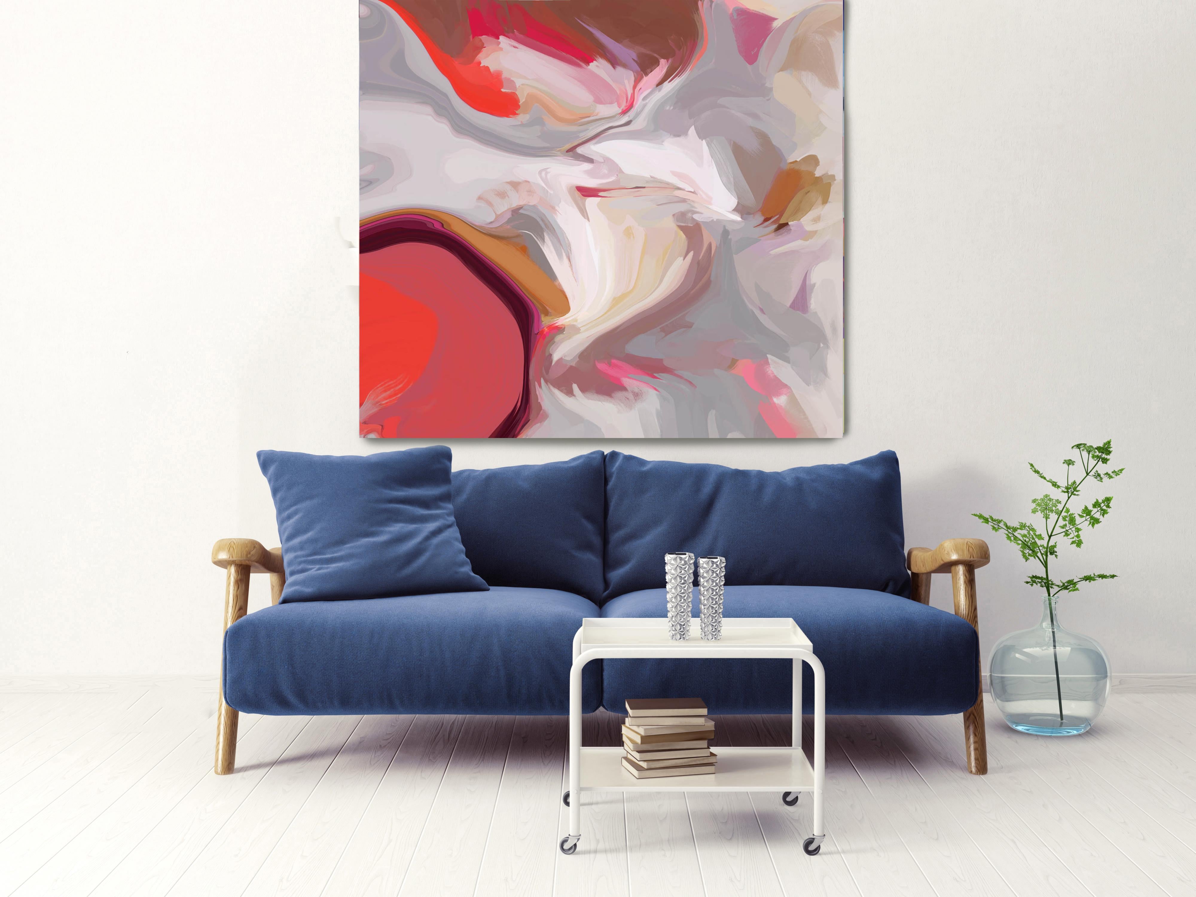 Espansione termodinamica Arte astratta Giclée a mano su tela 45x45