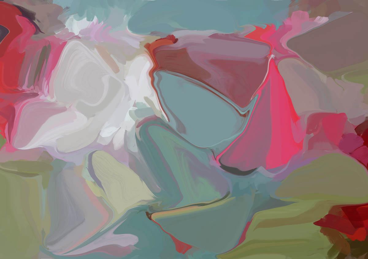 Irena Orlov Abstract Painting – Abstrakte Kunst der unerklärlichen Bewegung, handstrukturiert, Giclee auf Leinwand 40Hx 60W"" 
