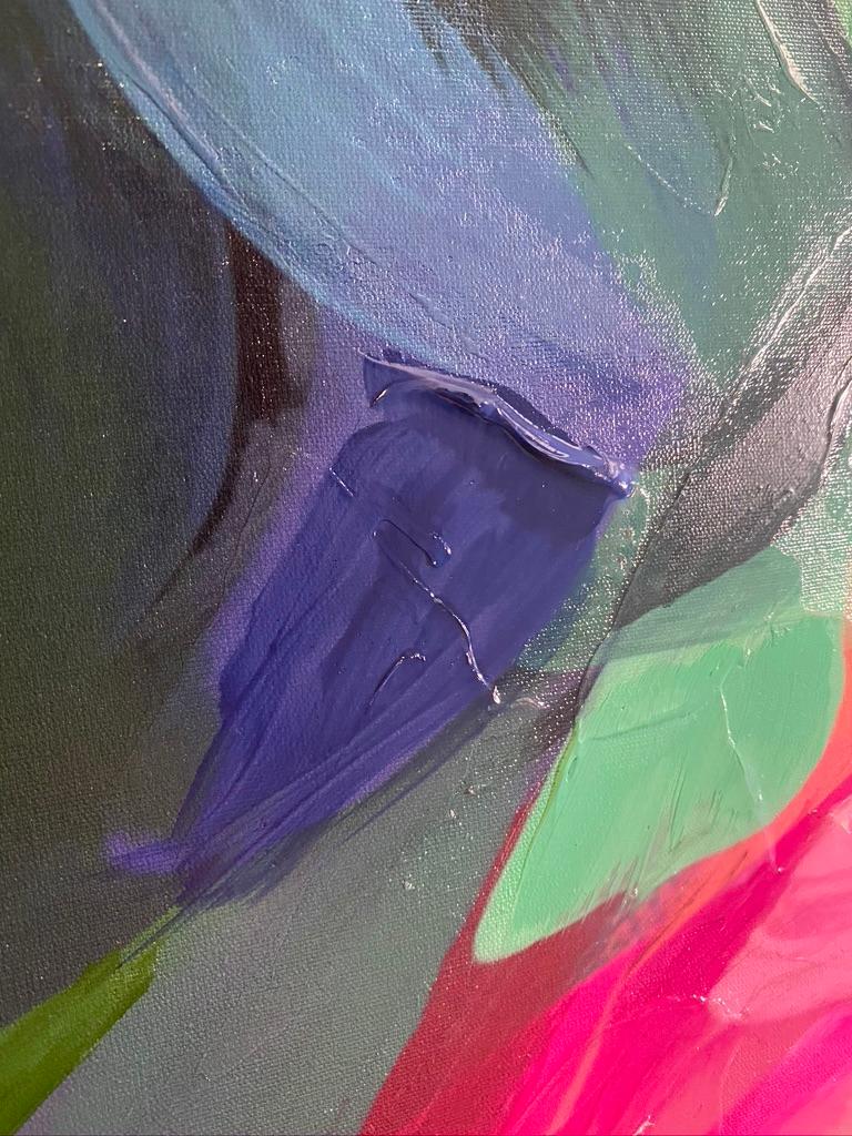 Leuchtend abstrakte Malerei, handstrukturiertes Giclee auf Leinwand, 40 Hx 60 B, Unbekannt im Angebot 3