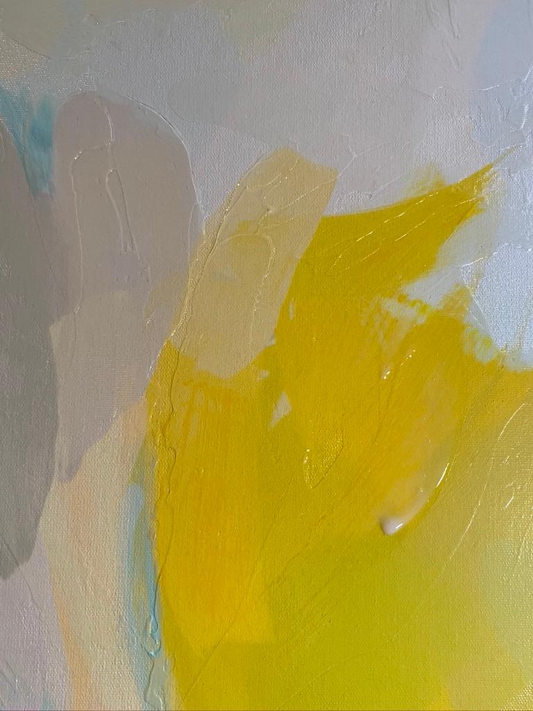 Art Degree of independence, abstrakte gelbe Kunst, strukturiert, Giclee auf Leinwand 40 Hx 60 B