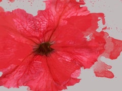 Dulce Melodía Floral Pintura Roja Giclée sobre Lienzo 60An x 40Al embellecida a mano