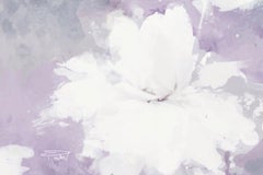 Pale Lavender Charm Floral Painting Hand Embellished Giclee on Canvas 40H X 60W