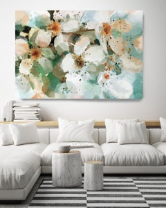 « The Brilliance of the Day », peinture florale ornée d'un giclée sur toile 60WX40H