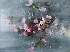 April Grace Rustic Flowers Painting Hand Embellished Giclee on Canvas 40H X 60W