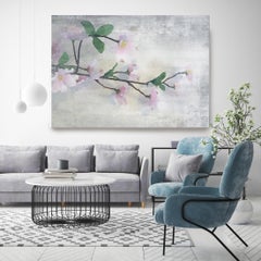 Un nuovo inizio Pittura di fiori rustici abbelliti Giclee su tela 40H X 60W