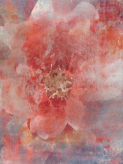 The red symphony Rustic Flowers Painting Embellished Giclee on Canvas 40w X 60h