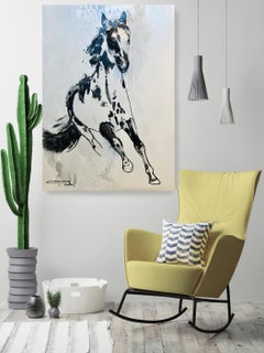 Wild Running Horse Three-Dimensional Painting on Wood 40H X 30" W