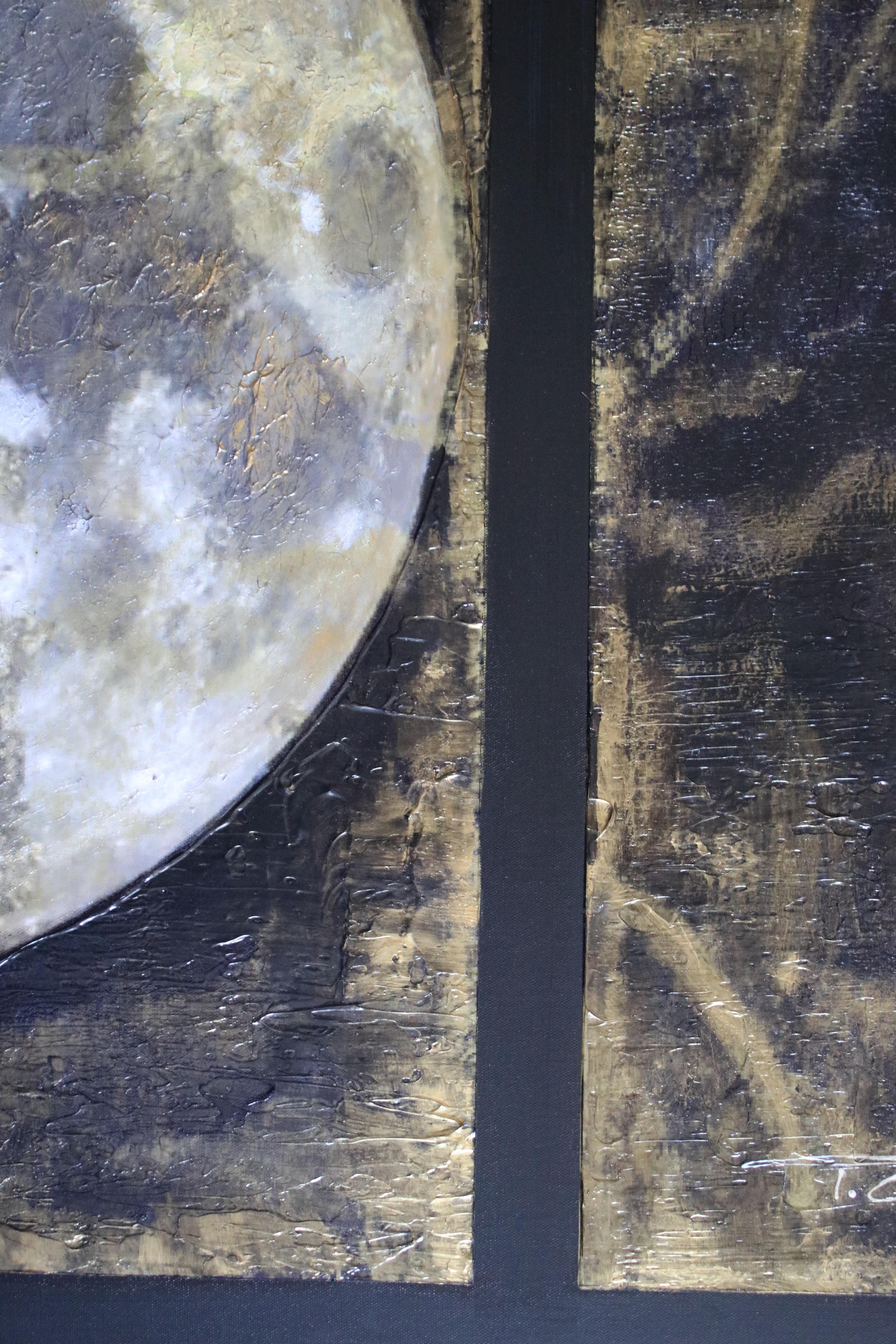 gold moon painting