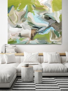 Greene & Greene & Greene, pittura astratta su tela 45x45" Libertà di espressione 6