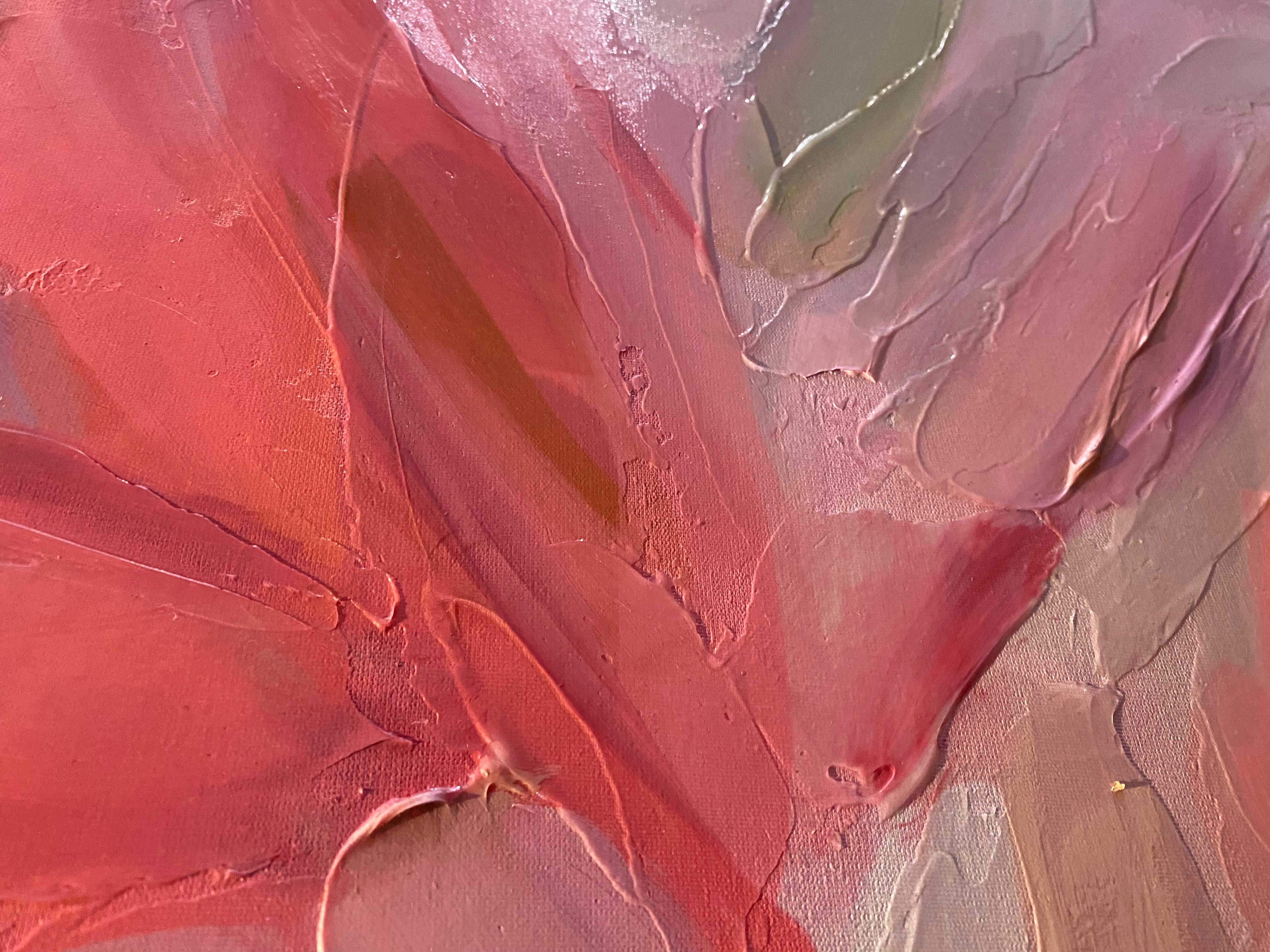 Peinture abstraite colorée Chaos technique mixte sur toile 45x45 po.  - Gris Abstract Painting par Irena Orlov