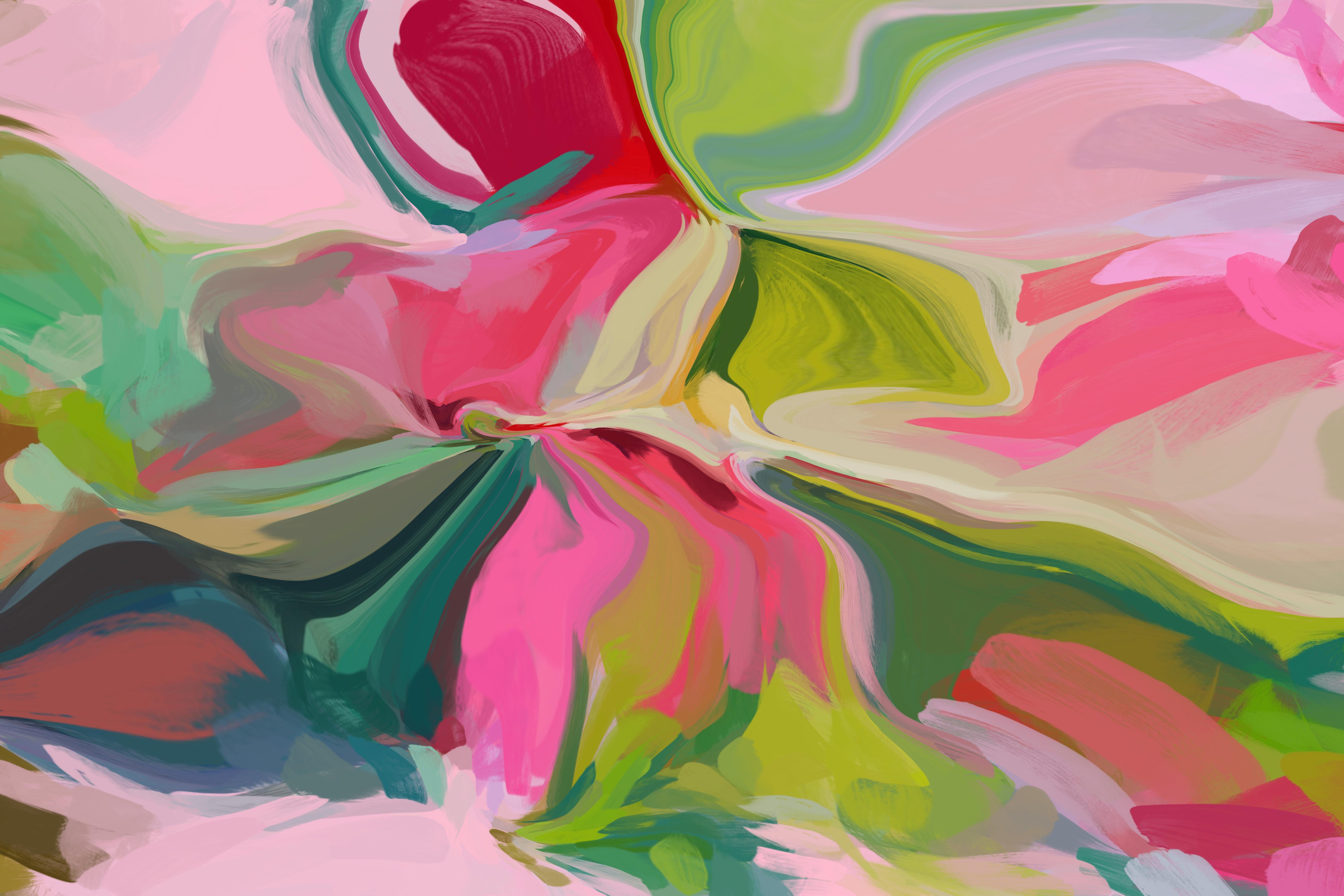 Pintura rosa contemporánea Giclée texturizado sobre lienzo 45Hx 70W