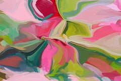 Peinture contemporaine rose texturée giclée sur toile 45 H x 70 L""