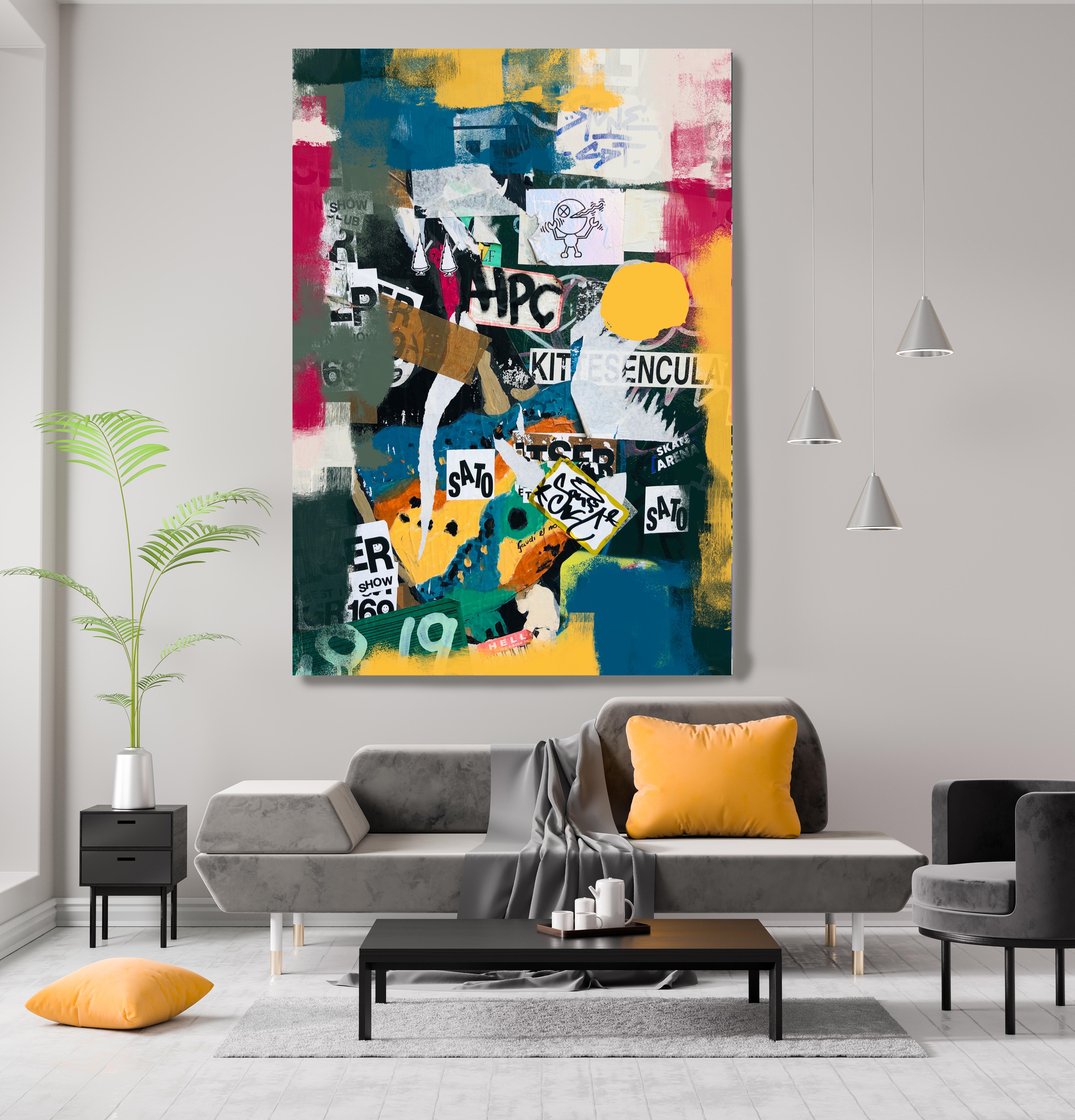 Irena Orlov Interior Painting - Graffiti, Street Art, Textured Giclee on Canvas 48W x 72H", Things Beyond Measure