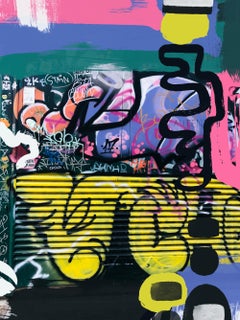 Graffiti, Street Art Painting Textured Giclee on Canvas 48W x 72H" A Uncertainty